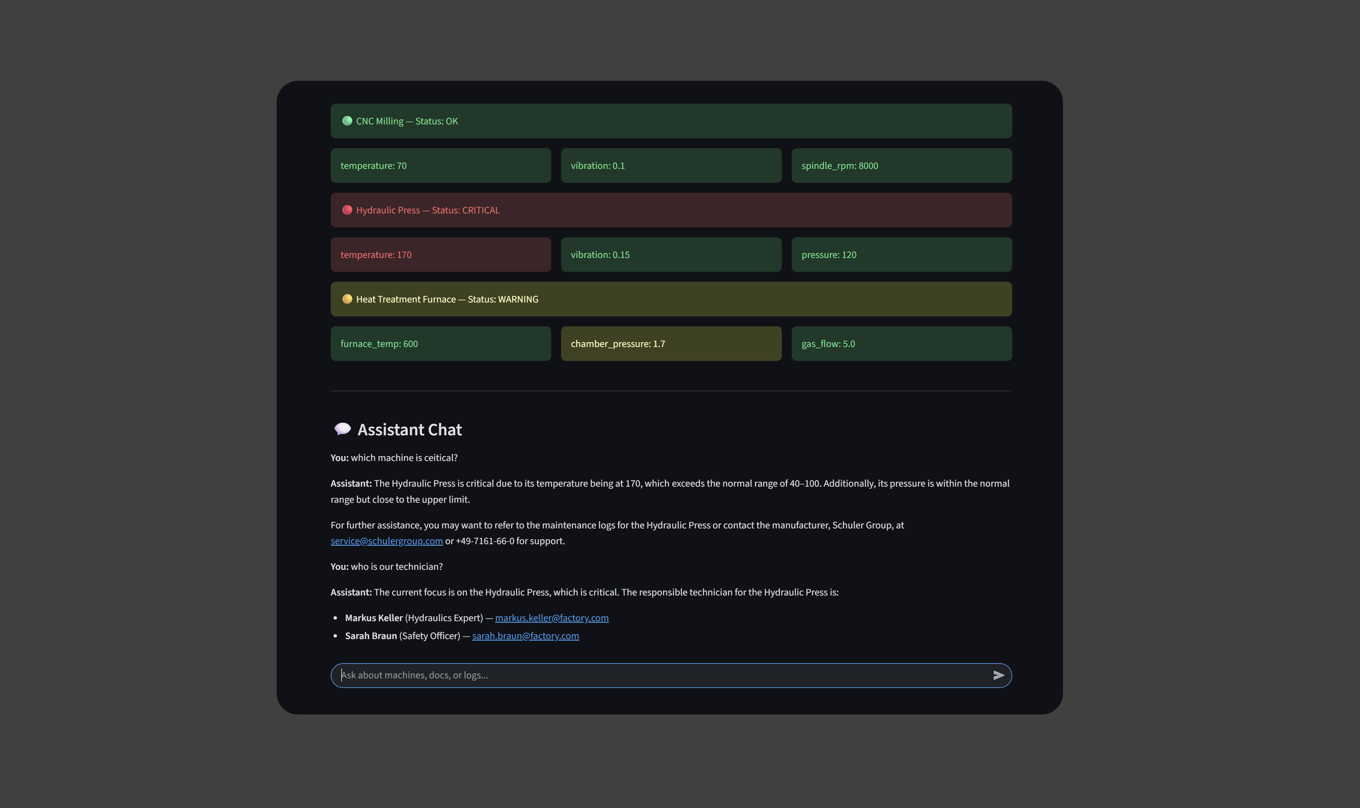 Factory AI Assistant — RAG‑powered troubleshooting prototype for industrial equipment